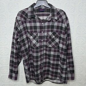 Dakota | Heavy Duty Plaid Flannel, Black, Gray, Purple & White